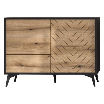 Cabinet DIAMOND 77x104 cm black/oak evoke