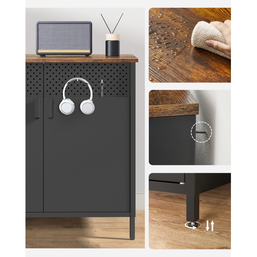 Cabinet FIRA black/brown