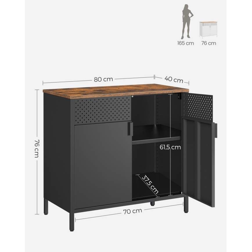 Cabinet FIRA black/brown