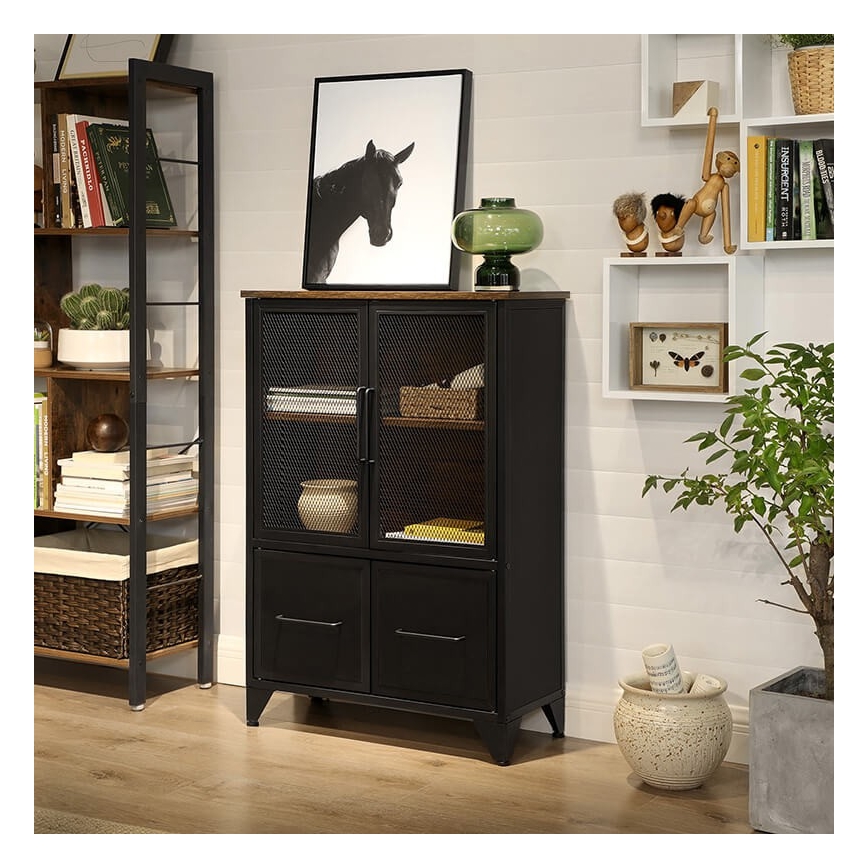 Cabinet FIRA black/brown