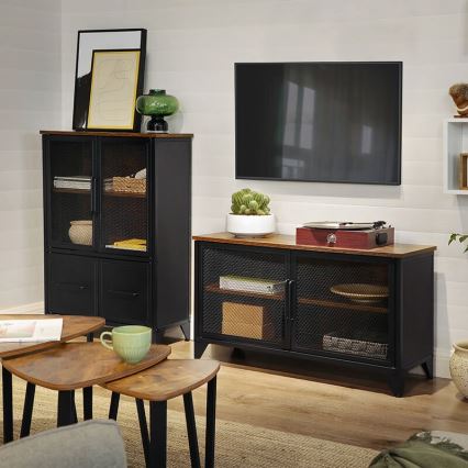 Cabinet FIRA black/brown