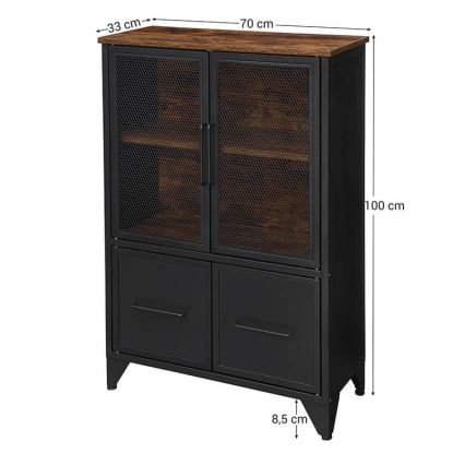 Cabinet FIRA black/brown
