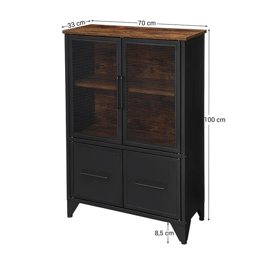 Cabinet FIRA black/brown