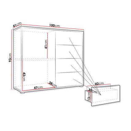 Cabinet GESITA 93x41 cm white