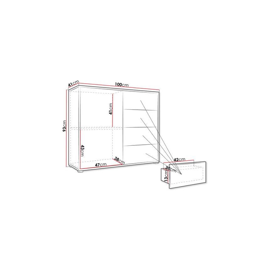 Cabinet GESITA 93x41 cm white