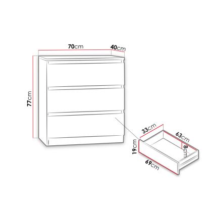 Cabinet MALWA 77x70 cm white