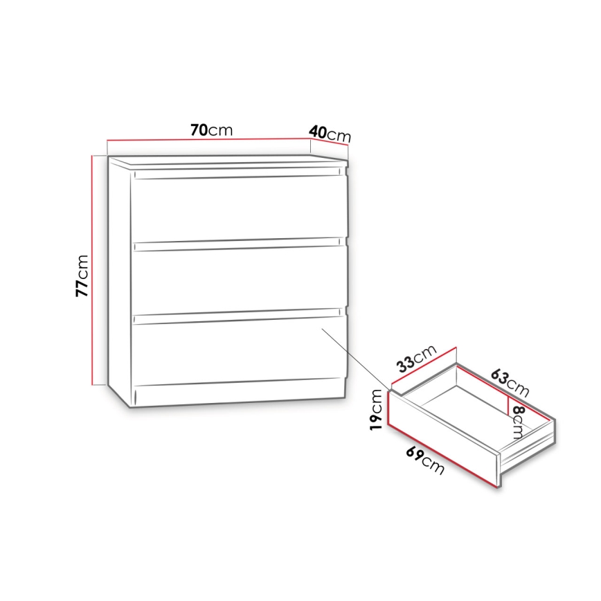 Cabinet MALWA 77x70 cm white
