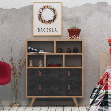Cabinet MARCO 85,6x70 cm anthracite/brown