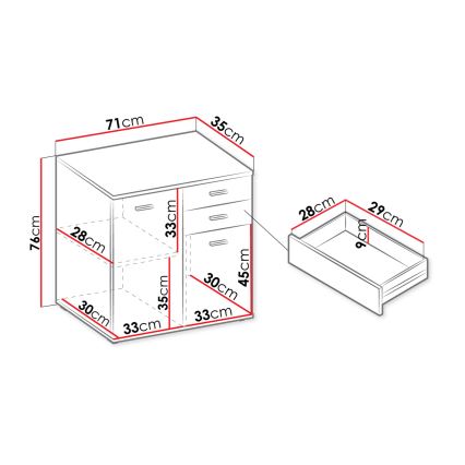 Cabinet MIKE 76x71 cm white
