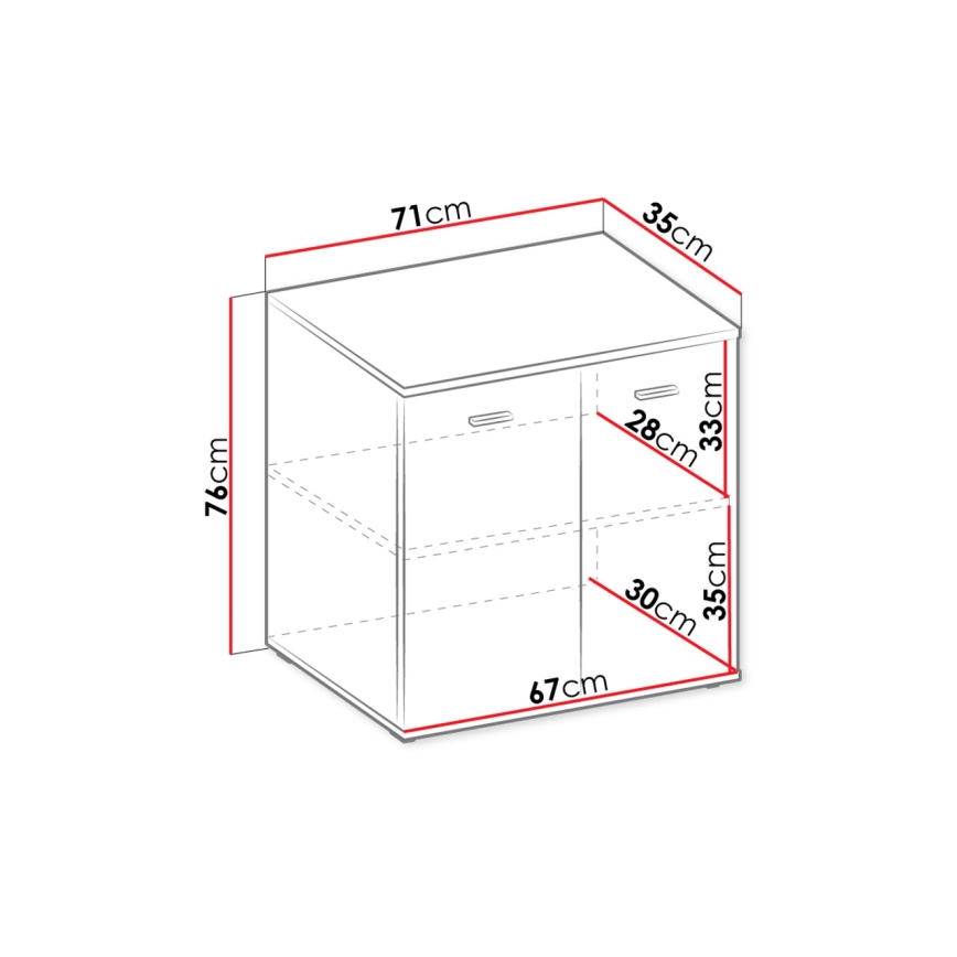 Cabinet MIKE 76x71 cm white
