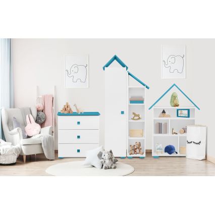 Cabinet PABIS 87x83 cm white/blue