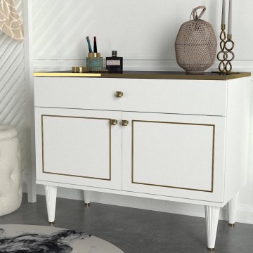 Cabinet RAVENNA 76x90 cm white/gold