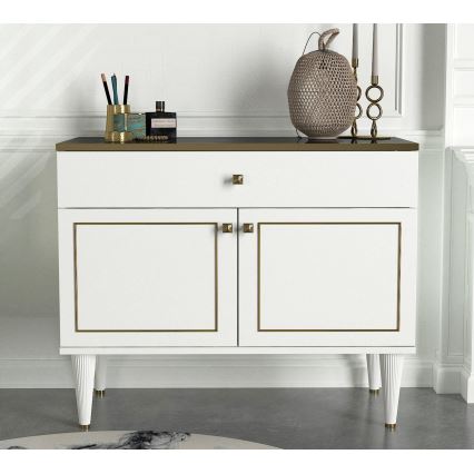 Cabinet RAVENNA 76x90 cm white/gold