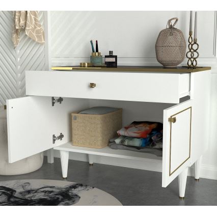 Cabinet RAVENNA 76x90 cm white/gold