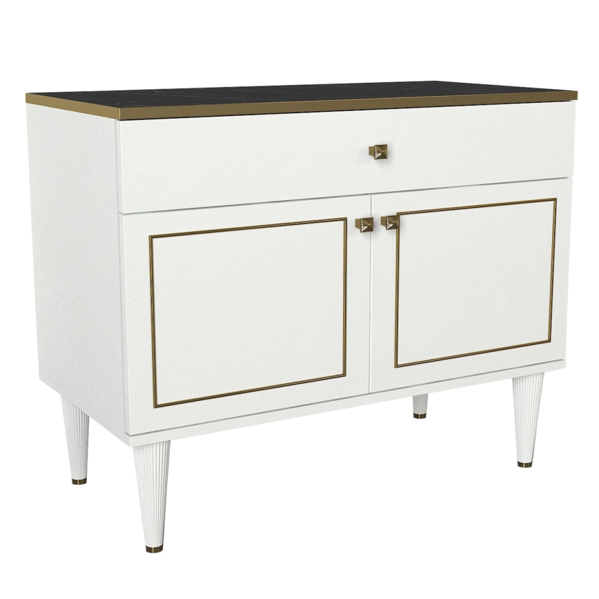 Cabinet RAVENNA 76x90 cm white/gold