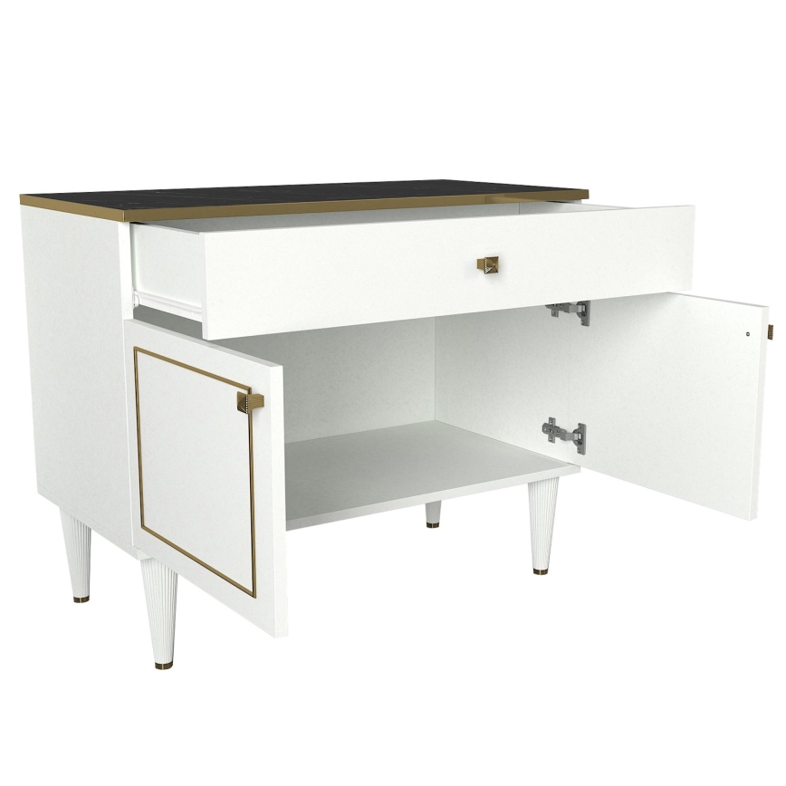 Cabinet RAVENNA 76x90 cm white/gold