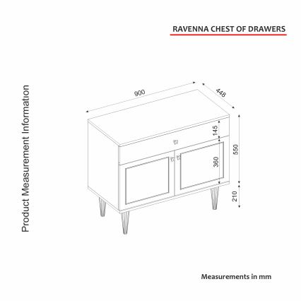 Cabinet RAVENNA 76x90 cm white/gold