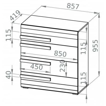 Cabinet SARPA 96x86 cm white/brown
