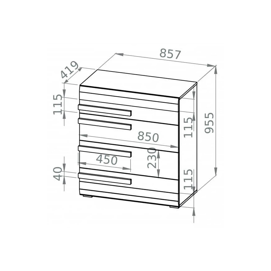 Cabinet SARPA 96x86 cm white/brown