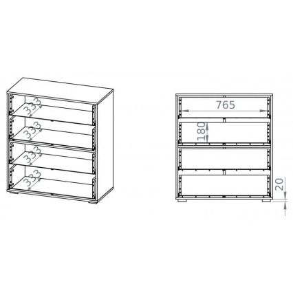 Cabinet SARPA 96x86 cm white/brown
