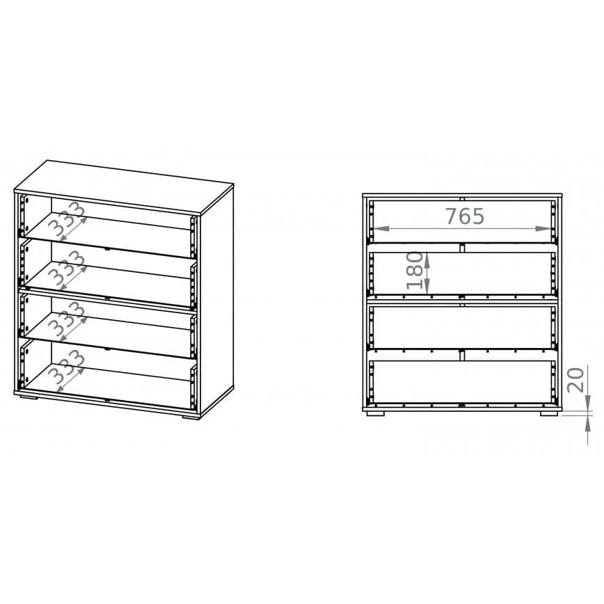 Cabinet SARPA 96x86 cm white/brown