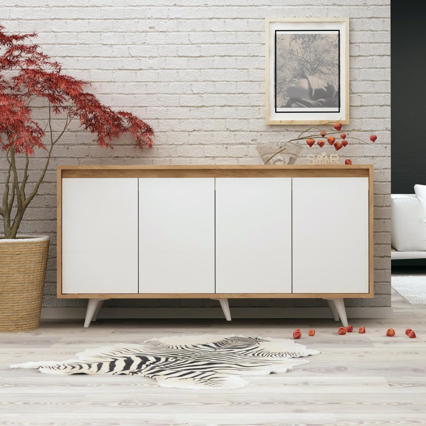Cabinet SHANS 86x140 cm brown/white