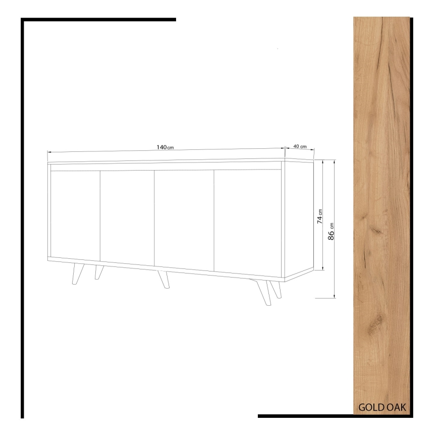 Cabinet SHANS 86x140 cm brown/white