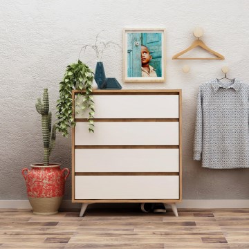 Cabinet SUVERA 86x70 cm white/beige