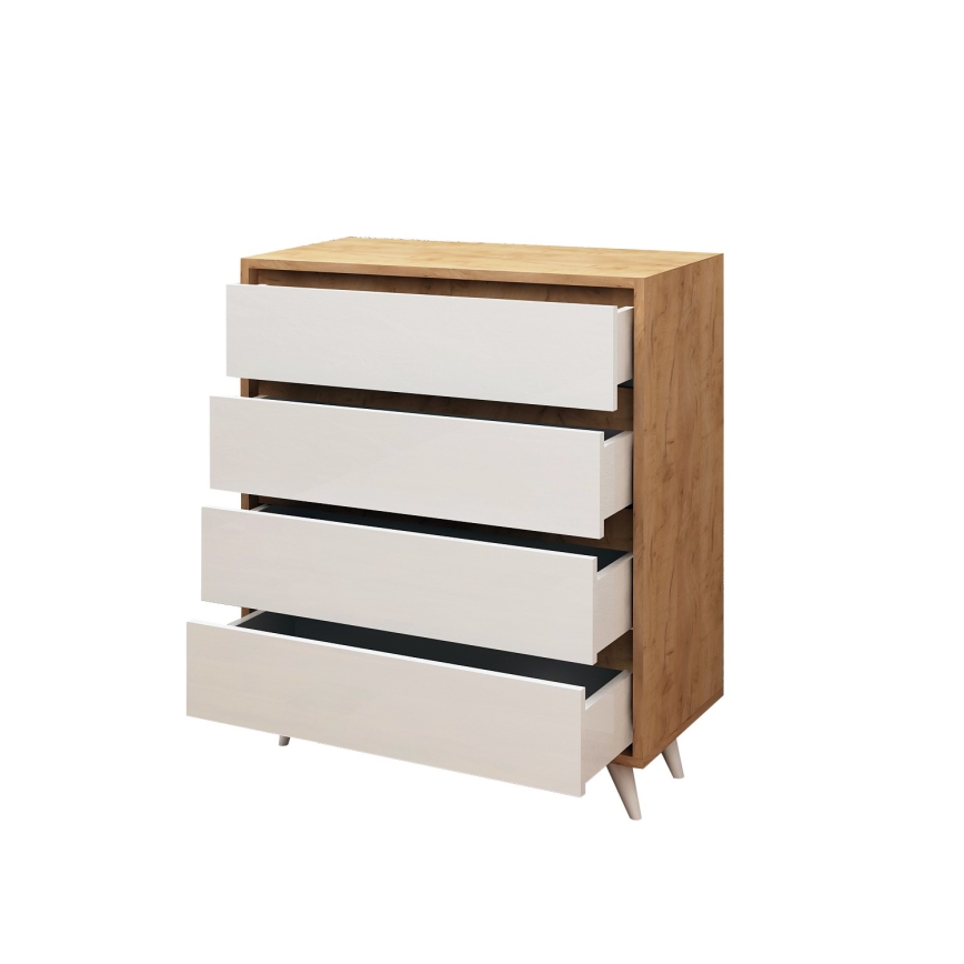Cabinet SUVERA 86x70 cm white/beige