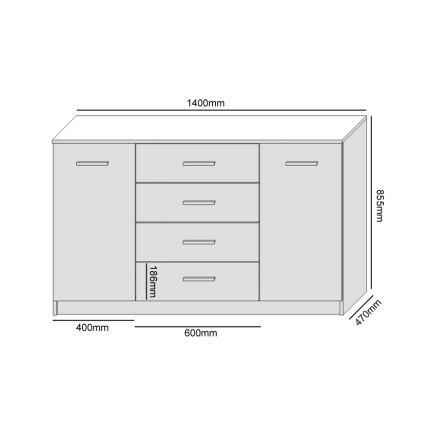 Cabinet TAYLER black/oak craft