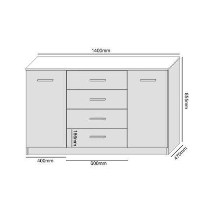 Cabinet TAYLER white/oak craft