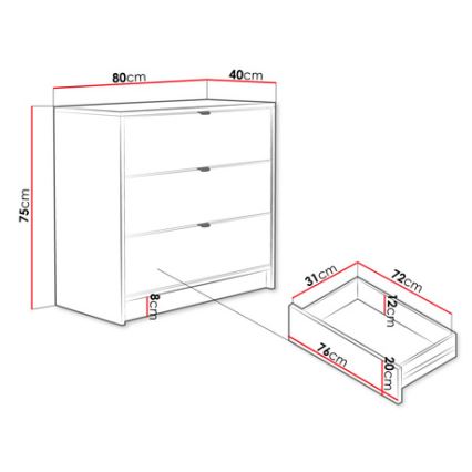 Cabinet TIRENO 75x80 cm black