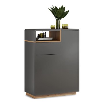 Cabinet with drawer FRED anthracite/oak artisan
