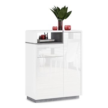 Cabinet with drawer FRED white/grey