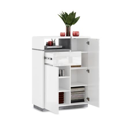 Cabinet with drawer FRED white/grey