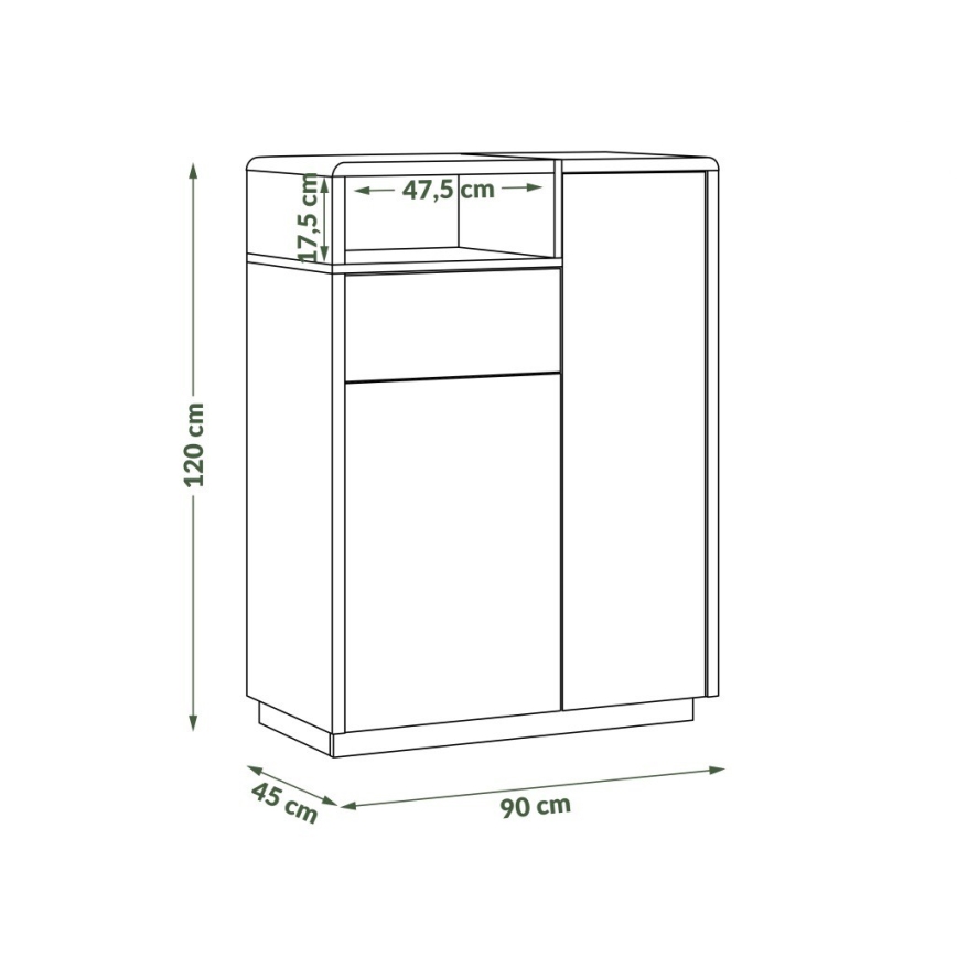 Cabinet with drawer FRED white/grey