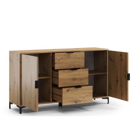 Cabinet with drawers and small door LORA oak artisan
