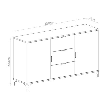 Cabinet with drawers and small door LORA oak artisan