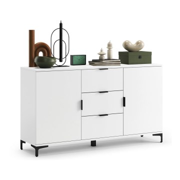 Cabinet with drawers and small door LORA white