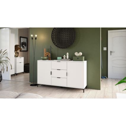 Cabinet with drawers and small door LORA white