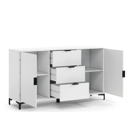 Cabinet with drawers and small door LORA white