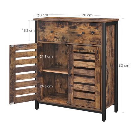 Cabinet with drawers FIRA brown/black
