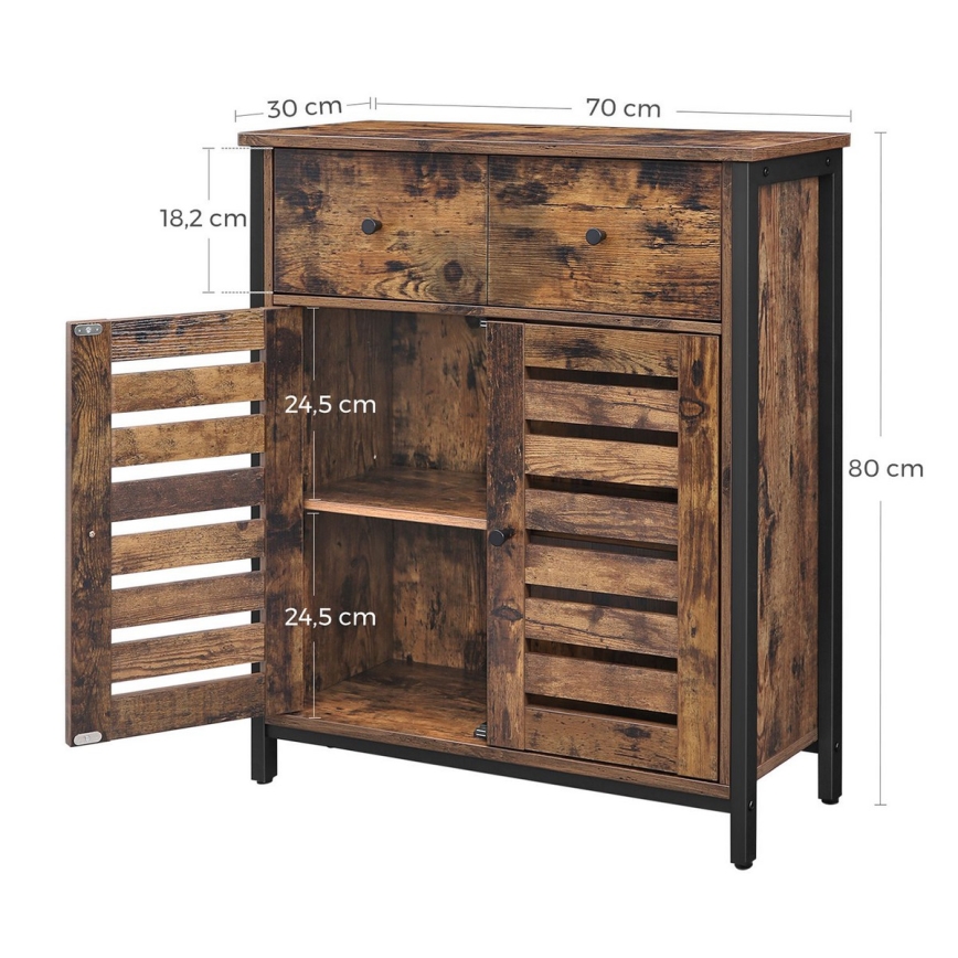 Cabinet with drawers FIRA brown/black