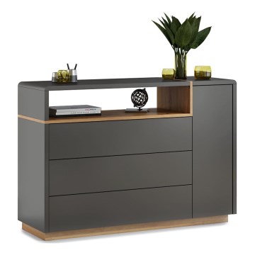 Cabinet with drawers FRED anthracite/oak artisan