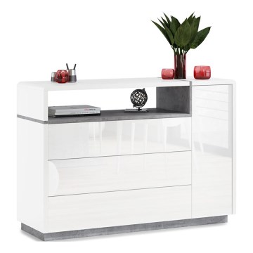 Cabinet with drawers FRED white/grey