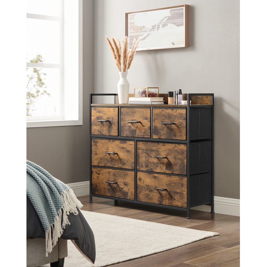 Cabinet with drawers KIRA brown/black