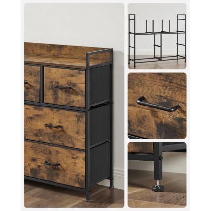 Cabinet with drawers KIRA brown/black