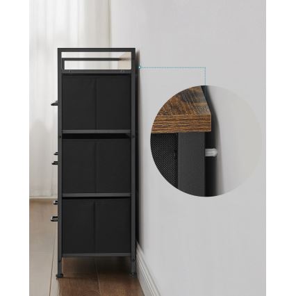 Cabinet with drawers KIRA brown/black