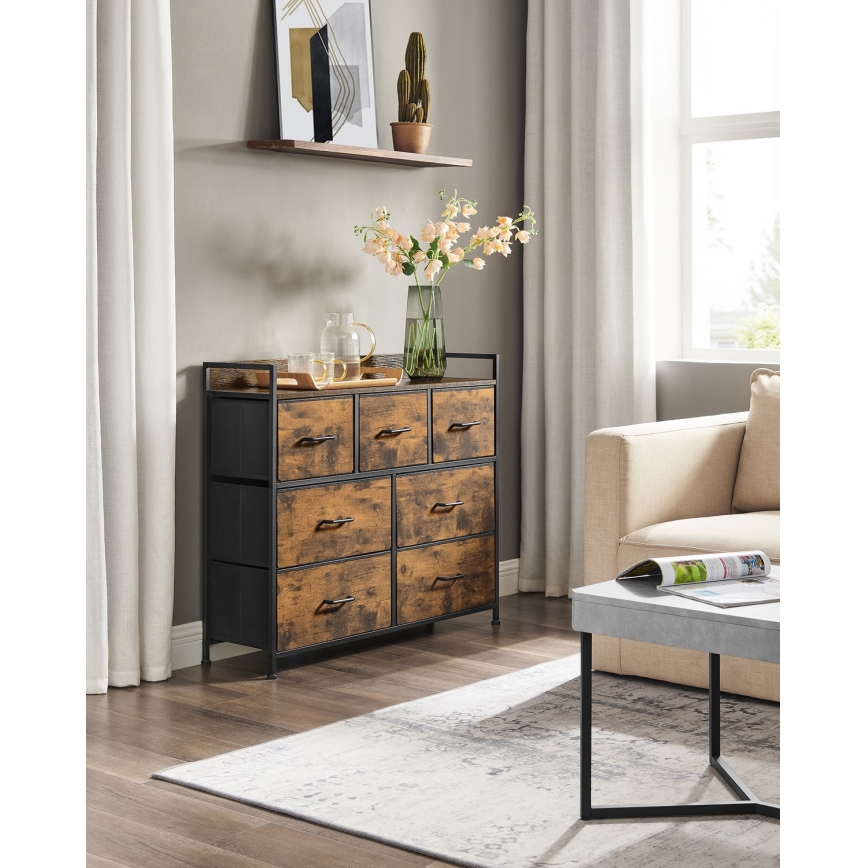 Cabinet with drawers KIRA brown/black