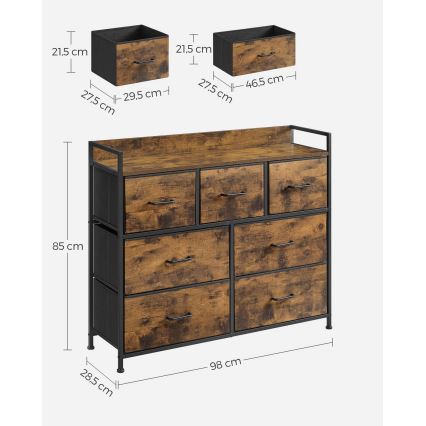 Cabinet with drawers KIRA brown/black